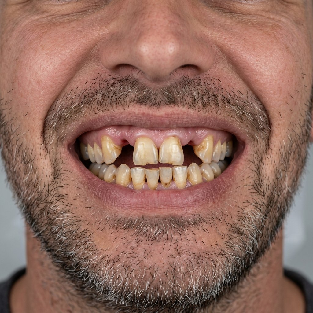 Man Smiling Showing Dental Issues 202609011647